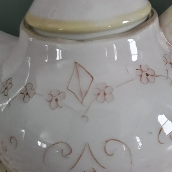 Tracy Porter Hand-Painted Ceramic Teapot with Pink Floral Motif - Picture 4 of 7